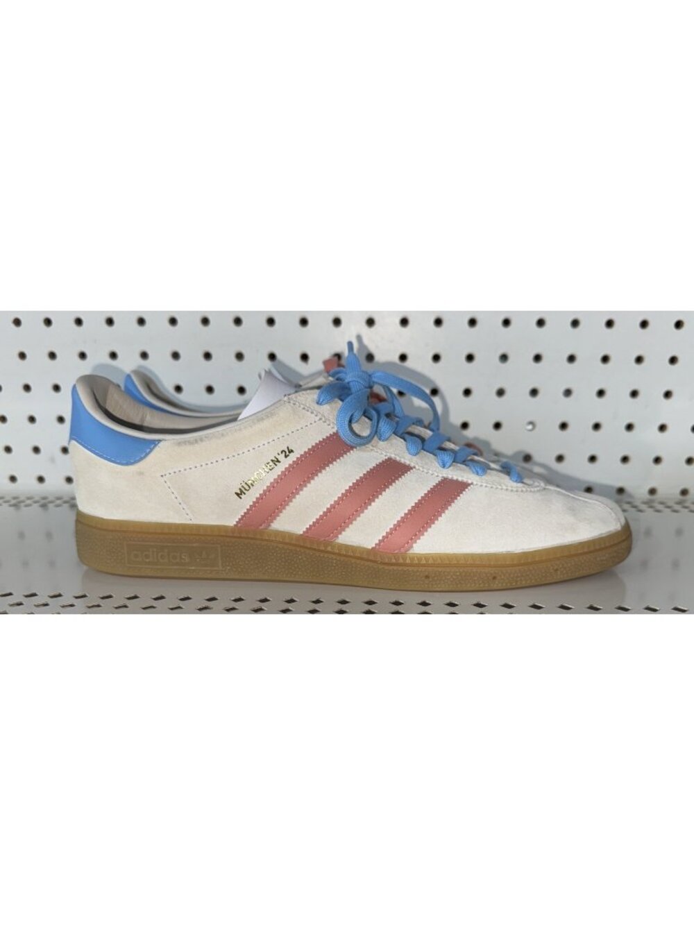 Adidas München 24 White Clay Blue Burst Mens Athletic Shoes Sneakers Size 10.5